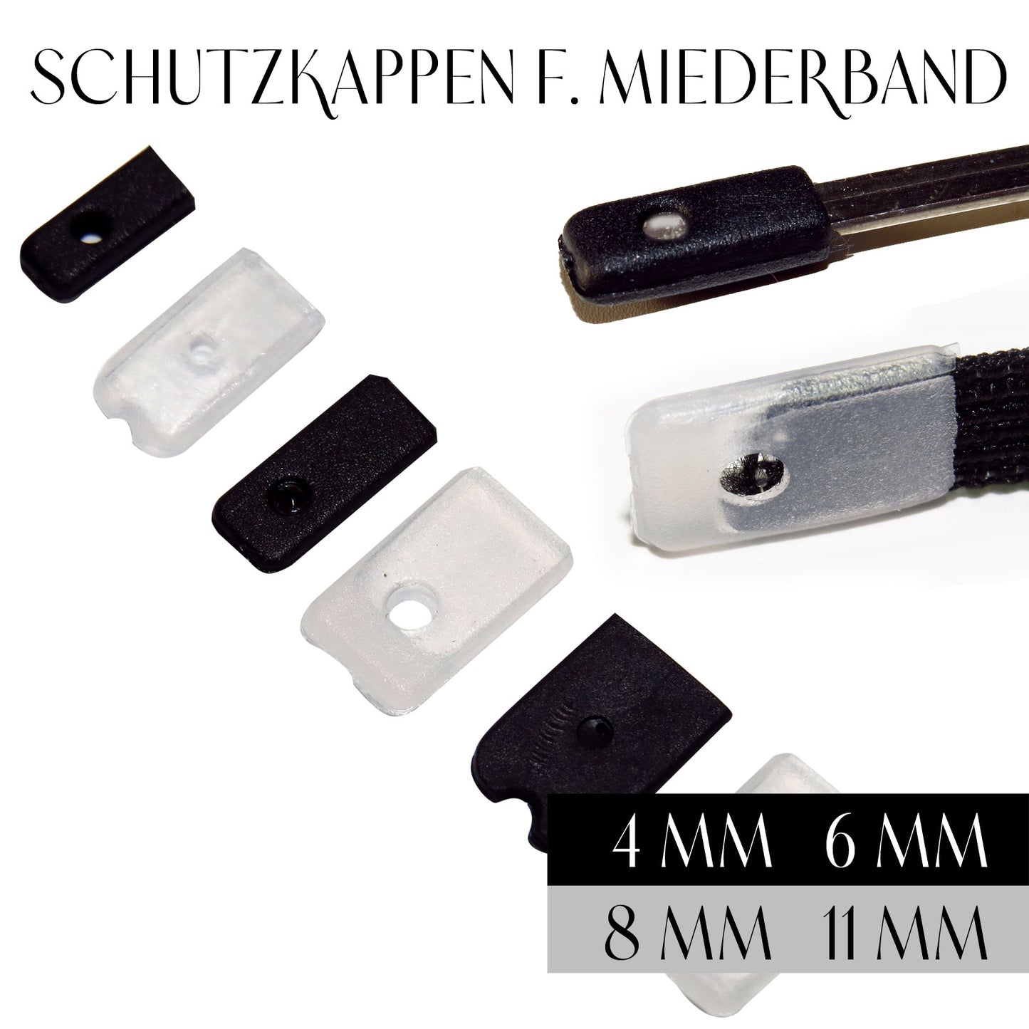 10 St. Miederband-Endkappen