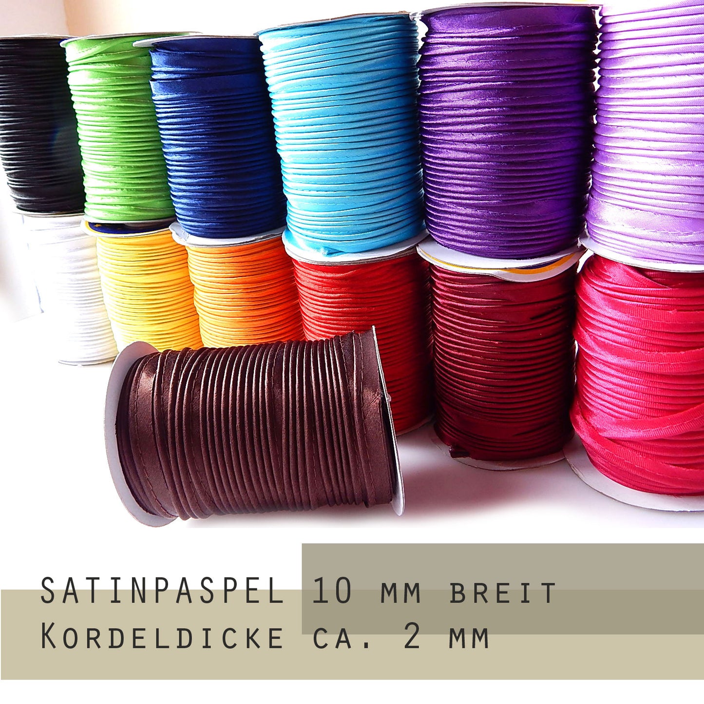 4 m Satin-Paspelband weiß