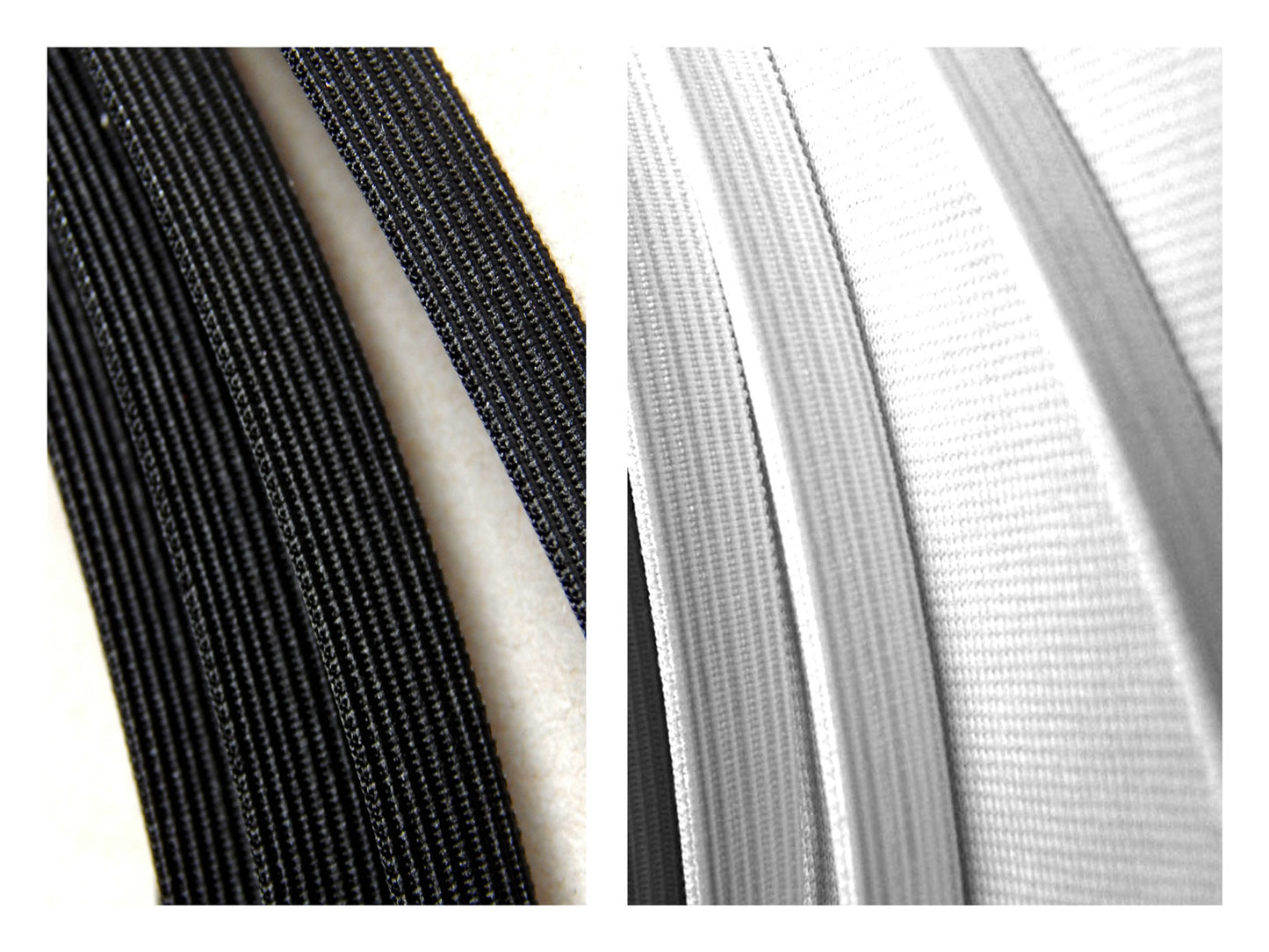 4 m Miederband ummantelt schwarz/ weiß
